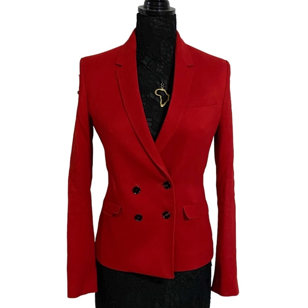 Costume National Double Breasted Red Blazer